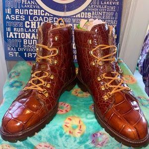 Mauri Carmel Alligator boots with Mink Lining /worn twice SZ12